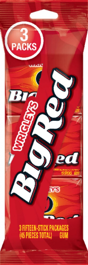 BIG RED SLIM PACK CHEWING GUM - 15 STICK PACKS (MULTIBUY 3 PACK ...