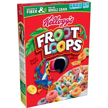 Froot Loops Cereal LARGE 14.7oz 417g box. American Kelloggs Froot Loops ...